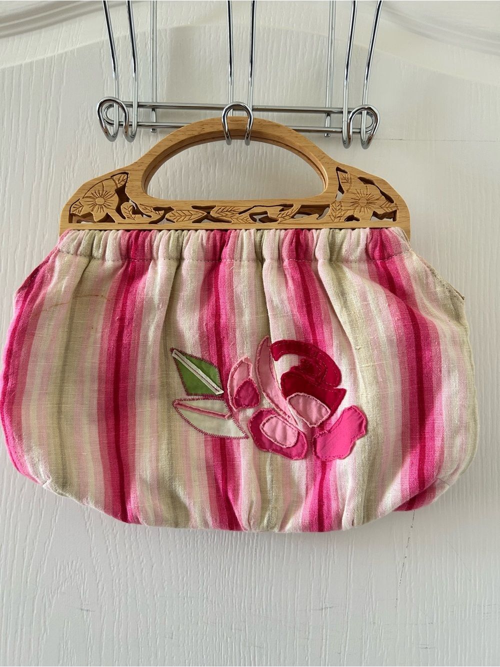 Banana Republic Vintage-Style Pink Floral Purse Boho Chic Handbag Coquette